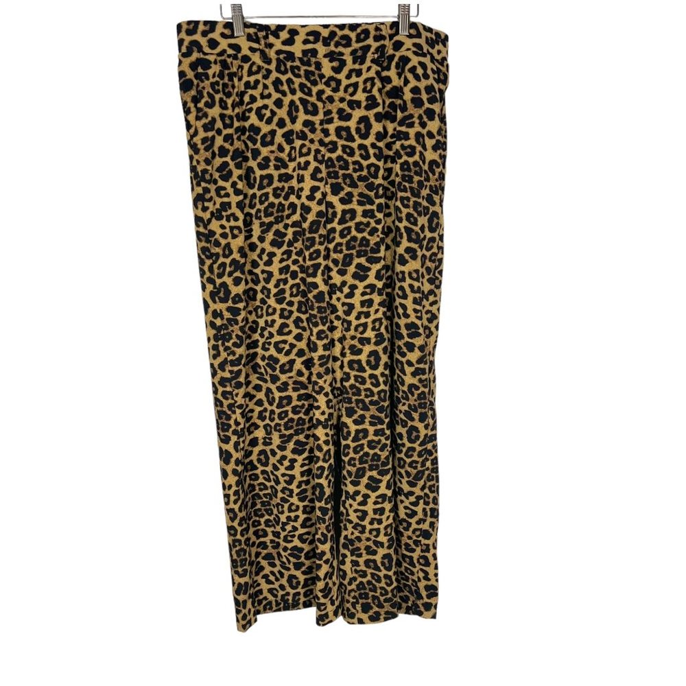 Torrid Brown Black Leopard Print Wide Leg High Rise Pants 2X